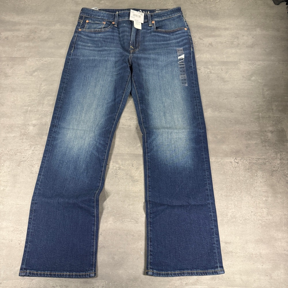 American Eagle Jeans Mens 32x30 Airflex Original Bootcut Twilight Blue Dark Wash
